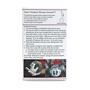 Santa's Handprint Message Ornament Kit