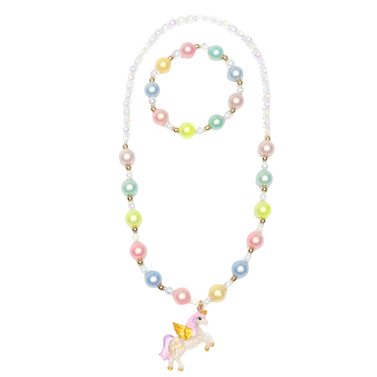Happy-Go-Unicorn Necklace Bracelet Set