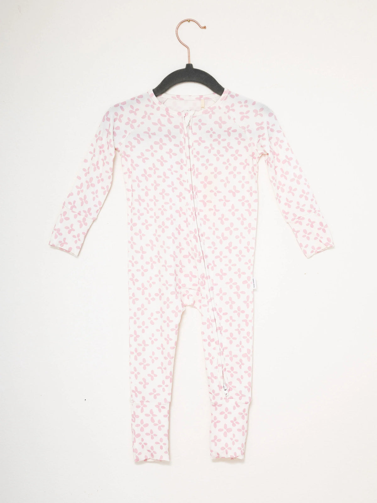 Convertible Zip Sleep Romper / Pink Clover