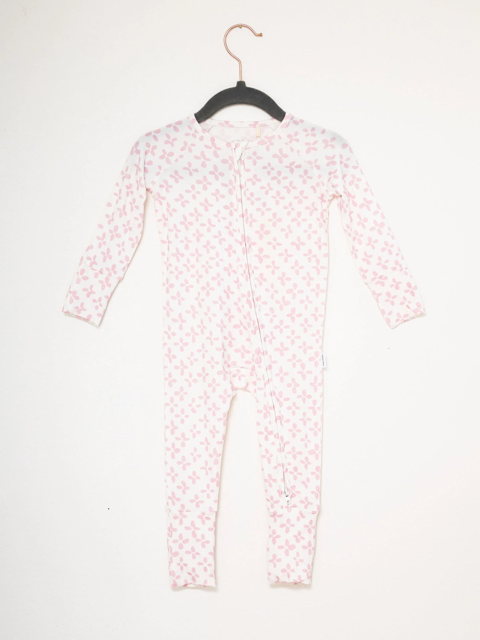 Convertible Zip Sleep Romper / Pink Clover