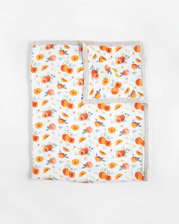 Little Unicorn Cotton Muslin Quilted Throw (60"x72") / Georgia Peach