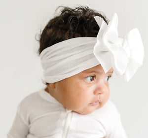 Baby Bling Satin FAB-BOW-LOUS Headband / White