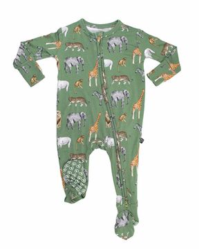 Lev Baby Zipper Footie / Safari (George)