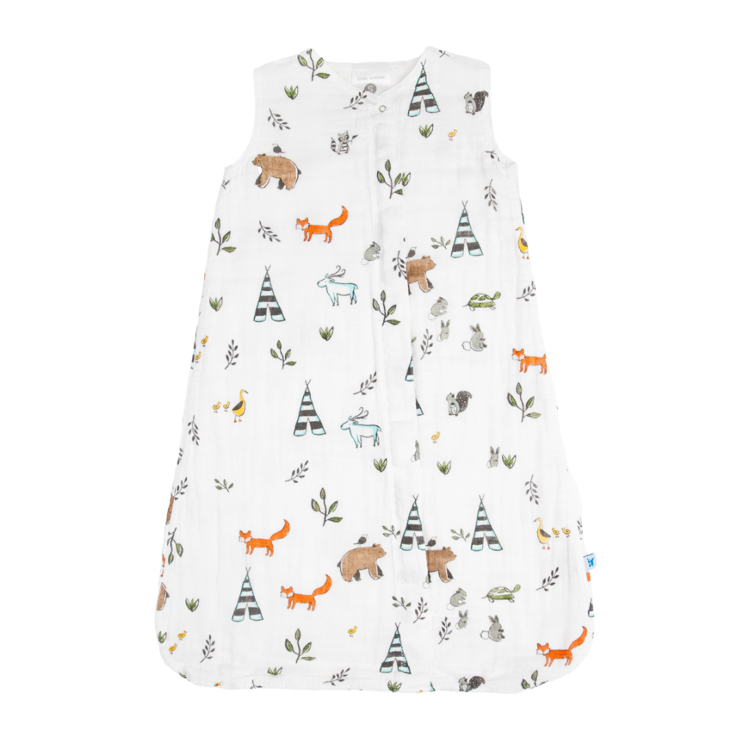Little Unicorn Cotton Muslin 1.1 TOG Sleep Bag / Forest Friends