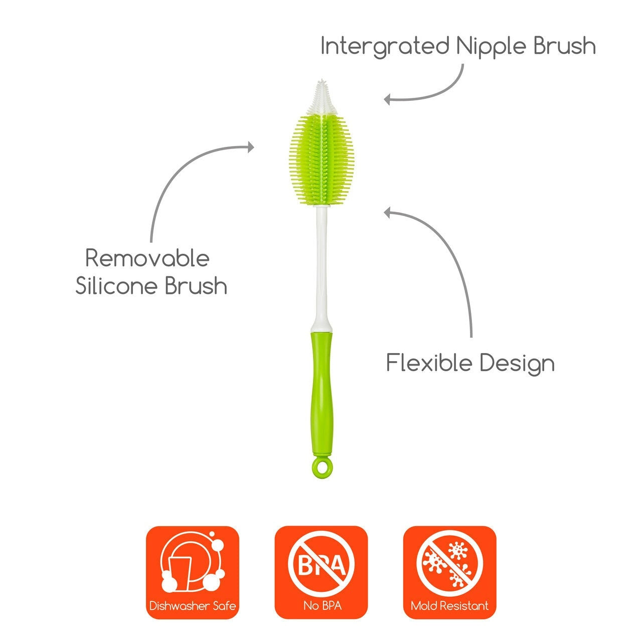 2-in-1 Silicone Bottle Cleaning Brush