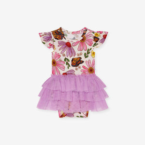 Posh Peanut Ruffled Cap Sleeve Tulle Skirt Bodysuit / Kaavia