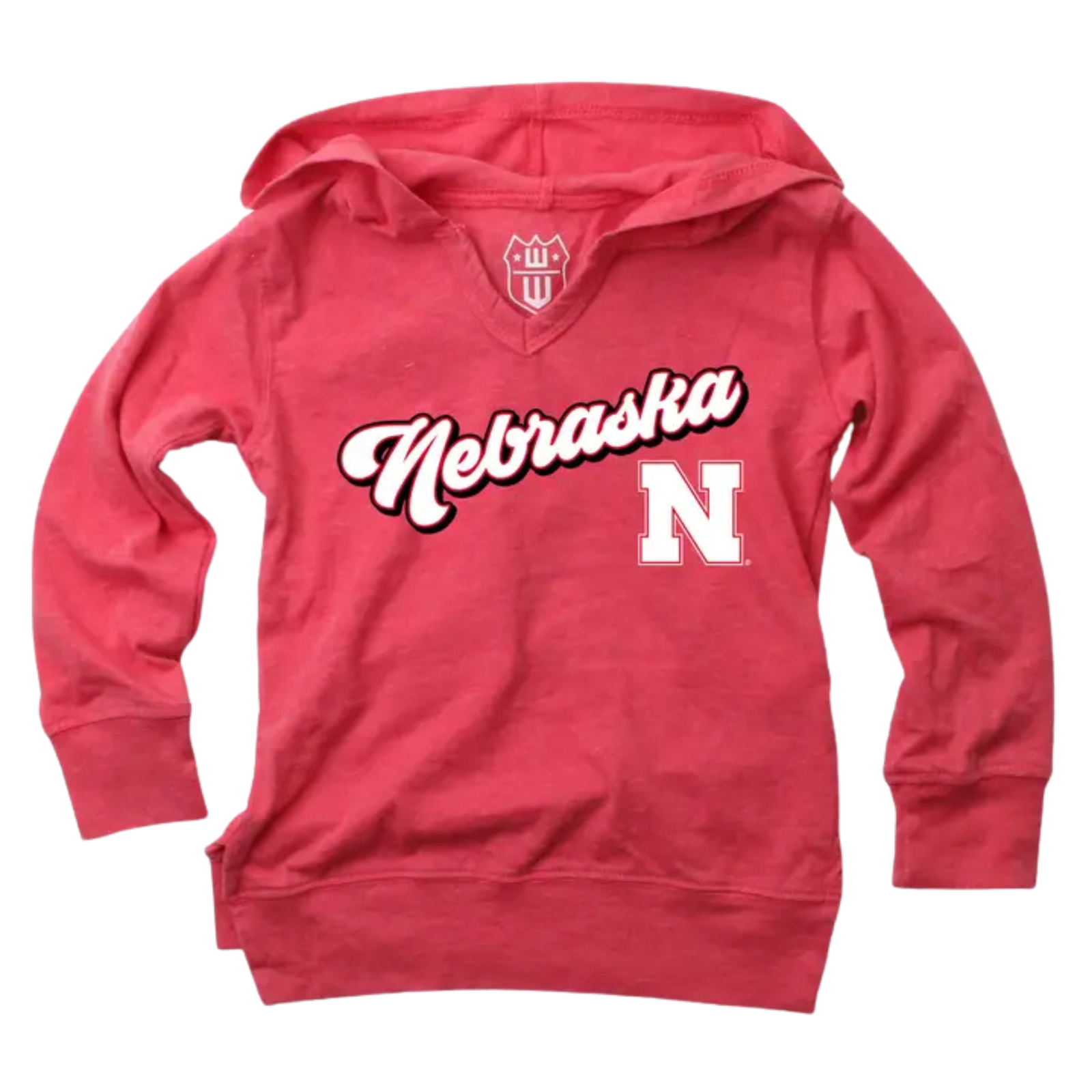 Nebraska Cornhuskers V-Neck Hoodie Tee