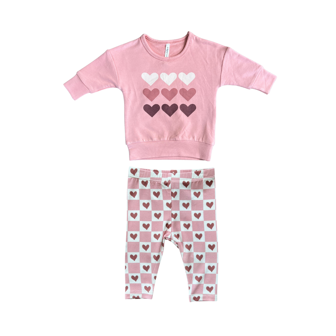 Babysprouts Hearts Drop Shoulder + Leggings Set