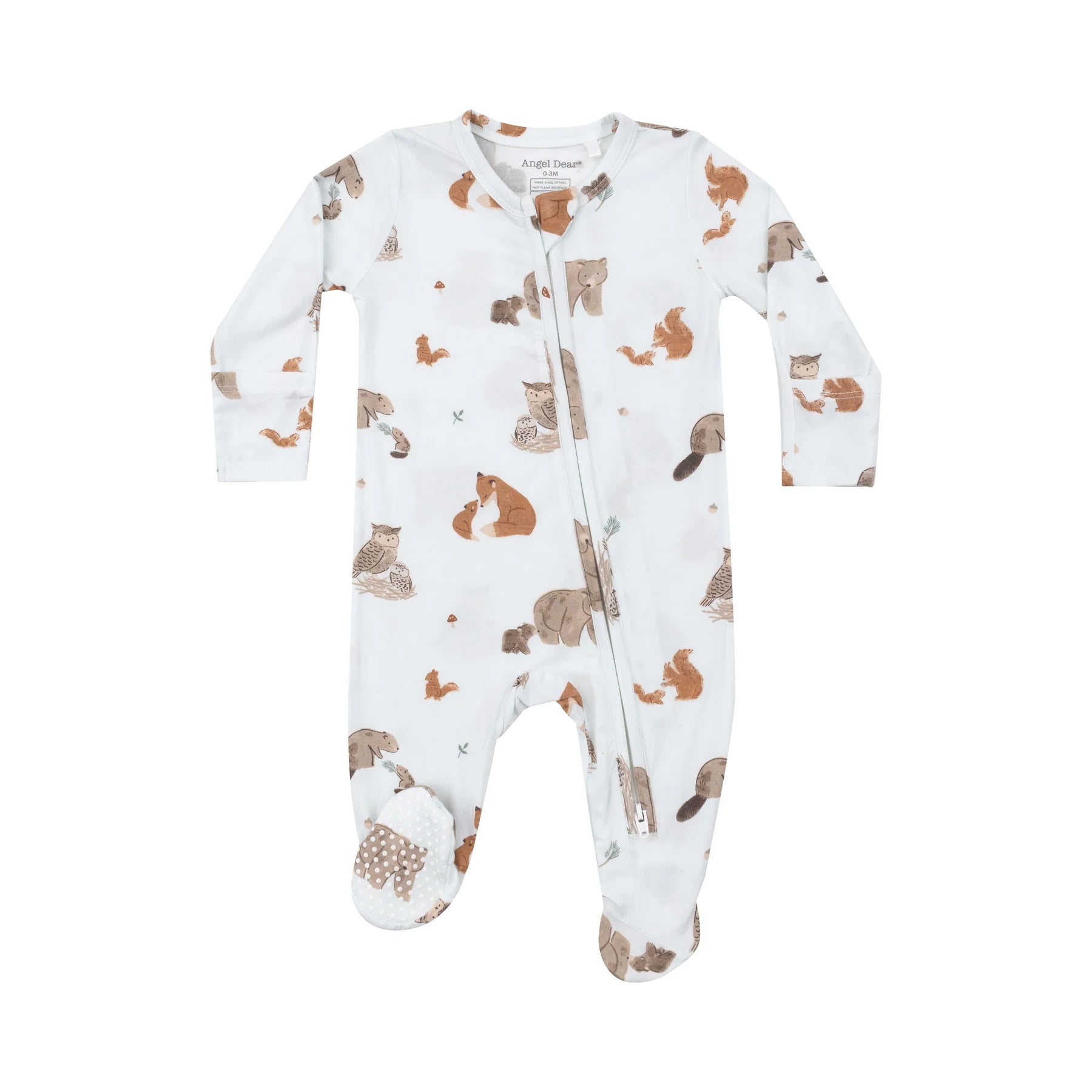 Mixed Woodland Animals Blue 2 Way Zipper Footie