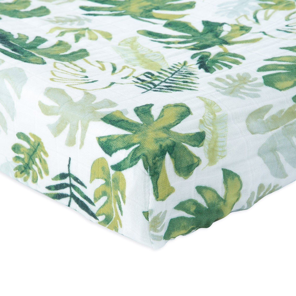 Little Unicorn Cotton Muslin Changing Pad Cover / Tropical Leaf