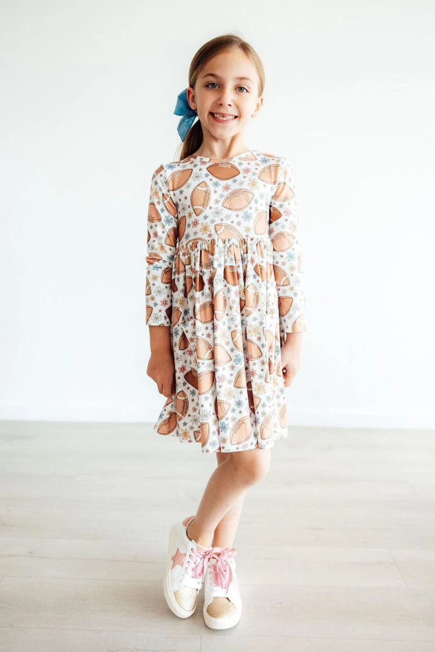 Football Friday Long-Sleeve Twirl Dress