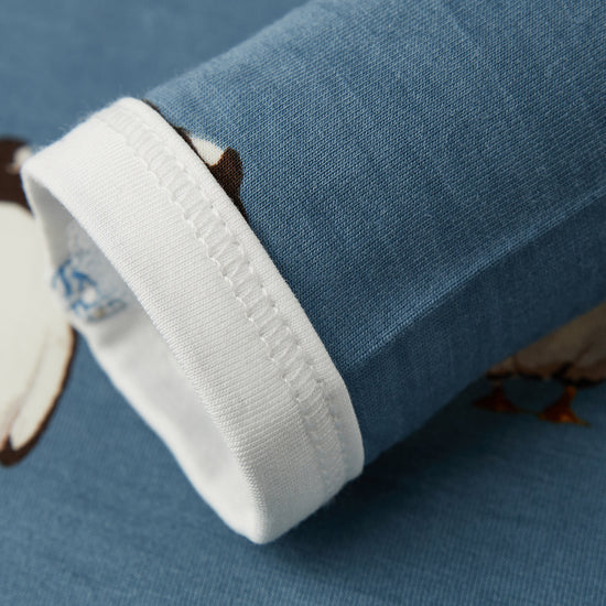 Milkbarn Luxe Stretch Zipper Footed Romper / Penguin