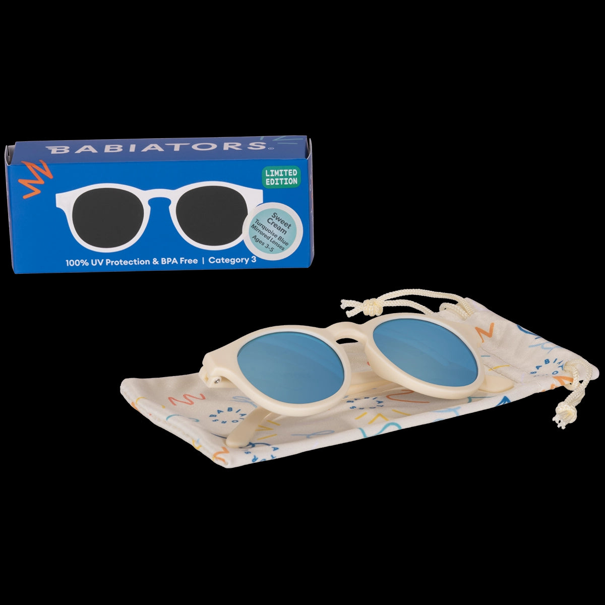 Babiators Keyhole Sunglasses with Blue Lens / Limited Edition Sweet Cream