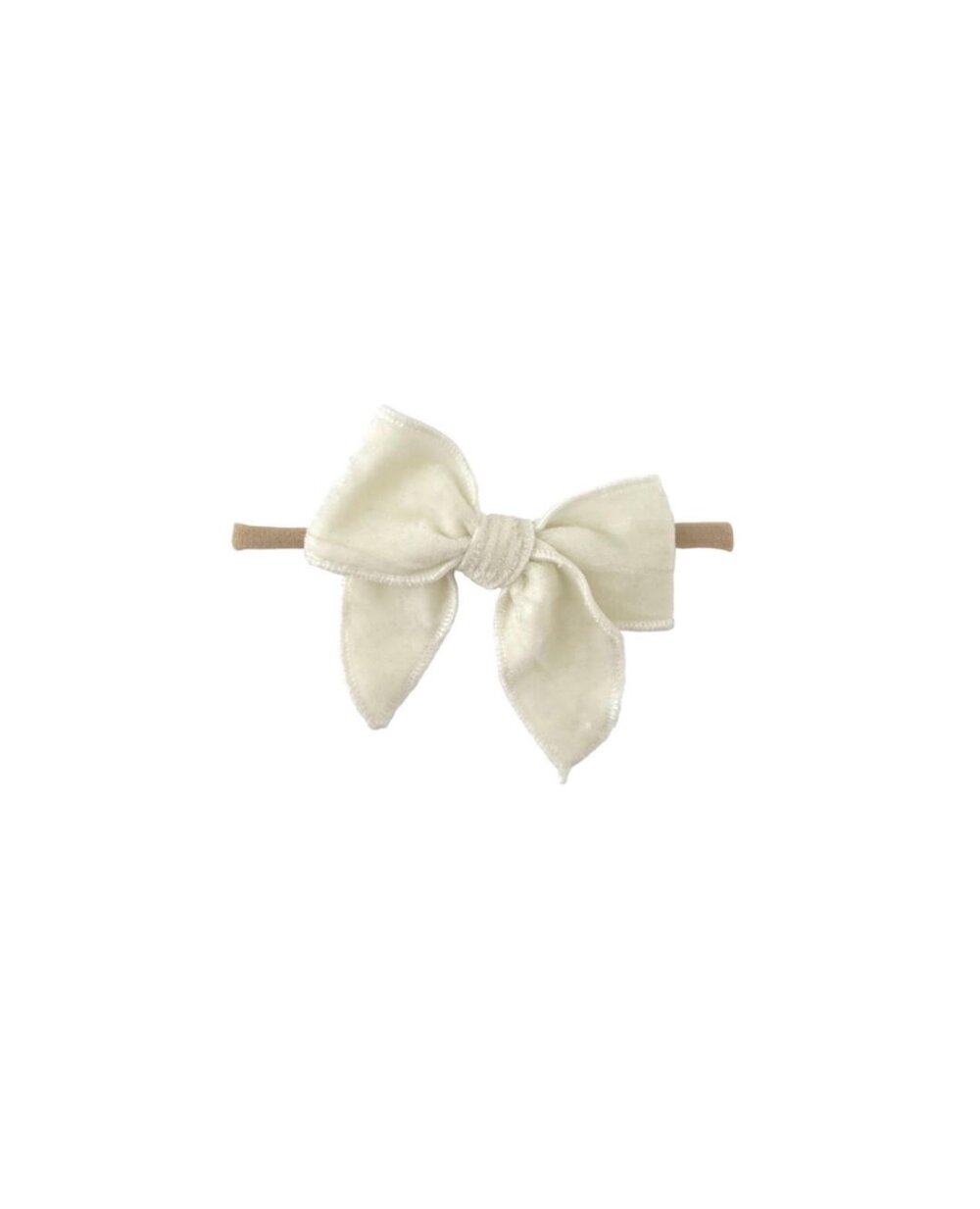 Velvet Bow Headband  - Cream