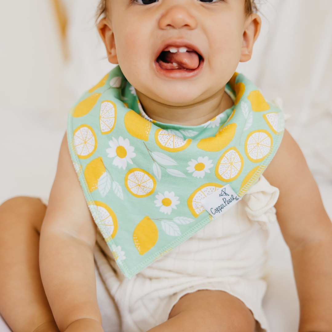 Copper Pearl Bandana Bibs / Lemon