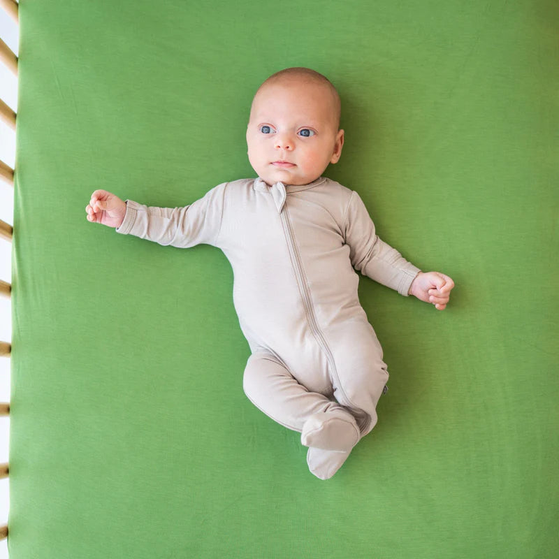 Kyte Baby Zippered Footie / Khaki