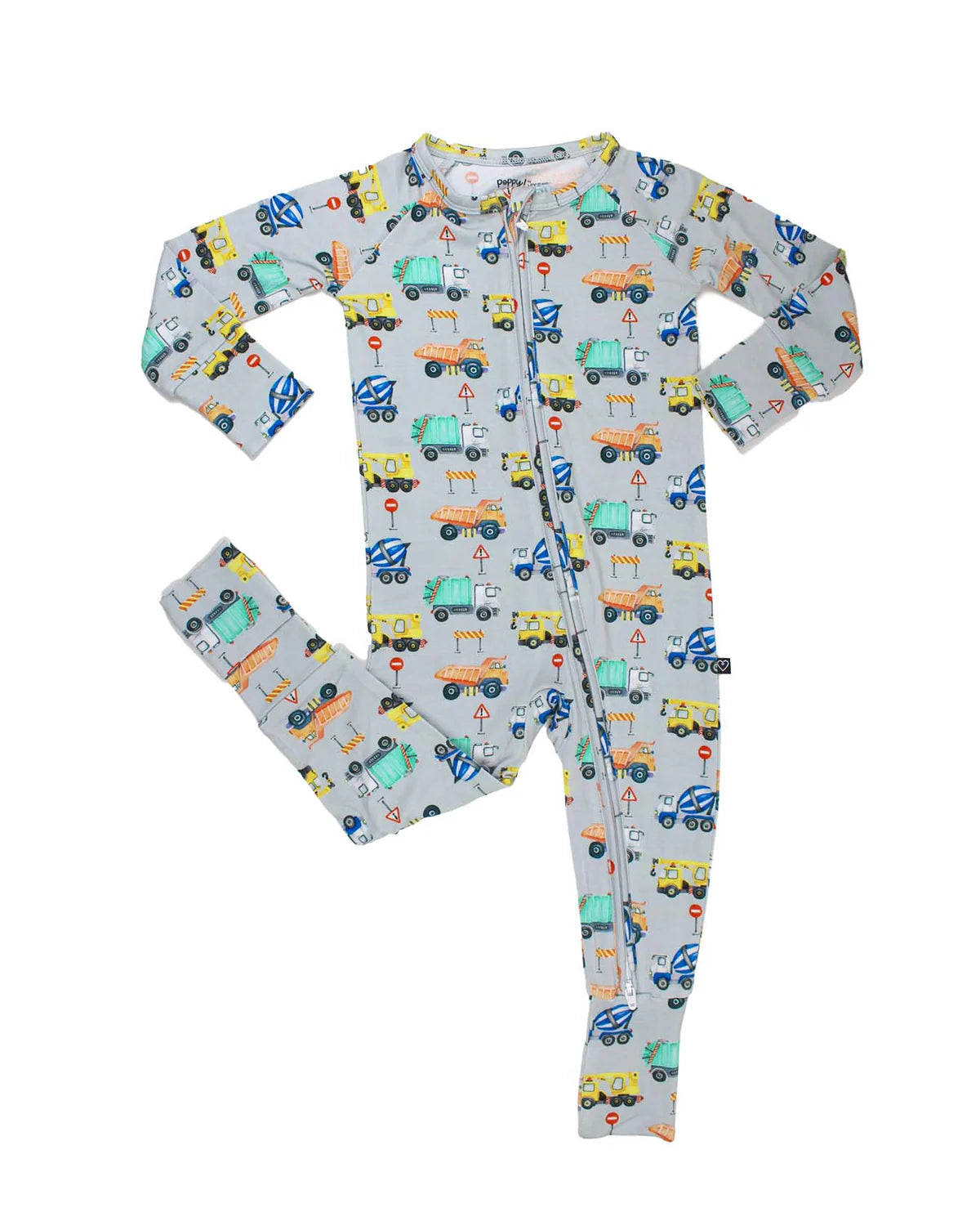 Lev Baby Poppy Convertible Romper / Construction Trucks (Mark)