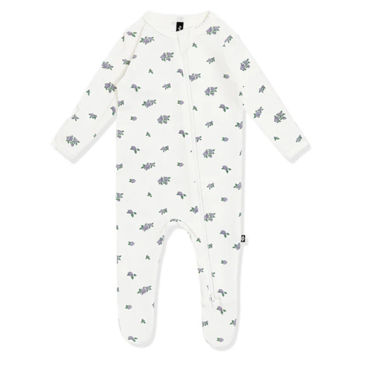 Kyte Baby Pointelle Zippered Footie / Spray Rose