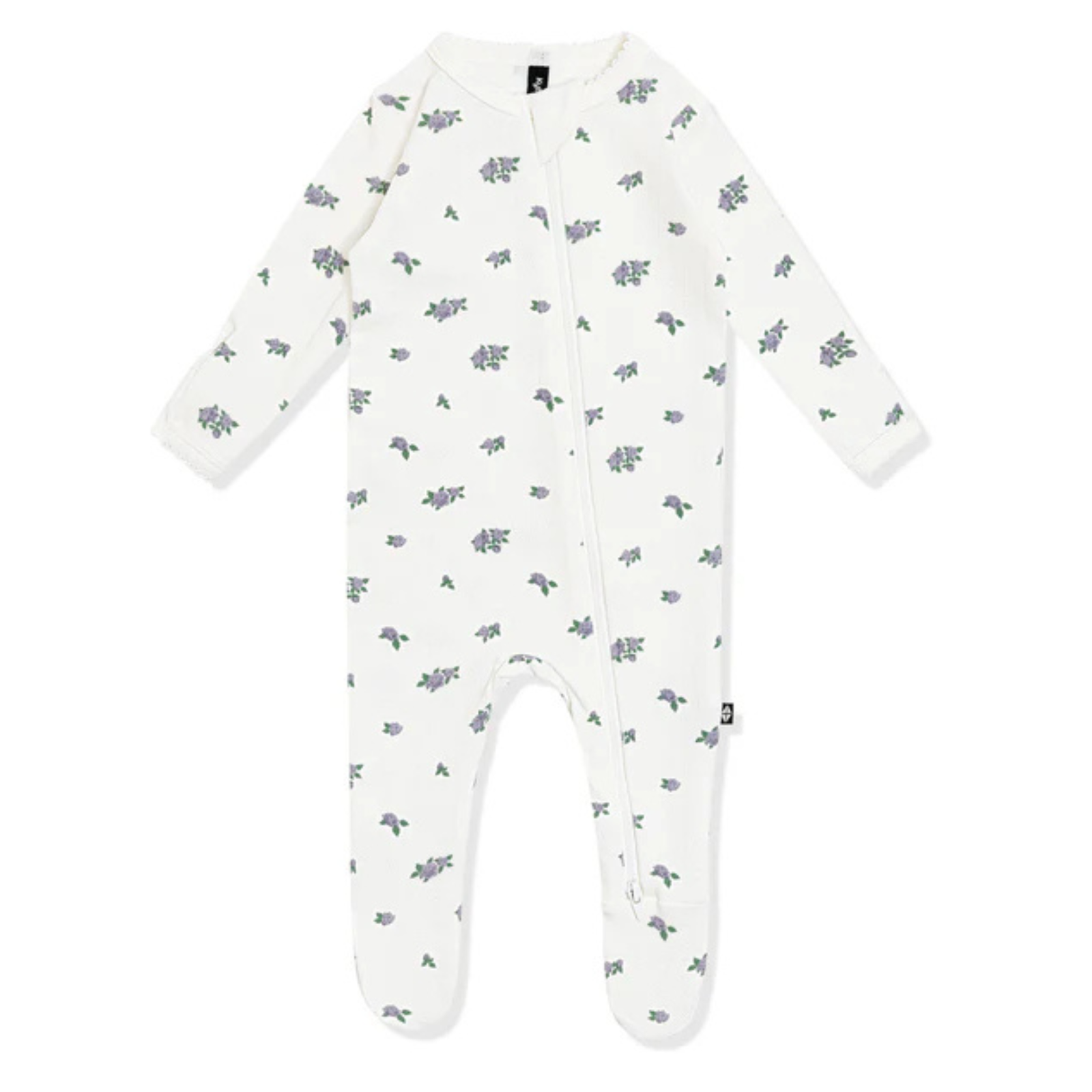 Kyte Baby Pointelle Zippered Footie / Spray Rose