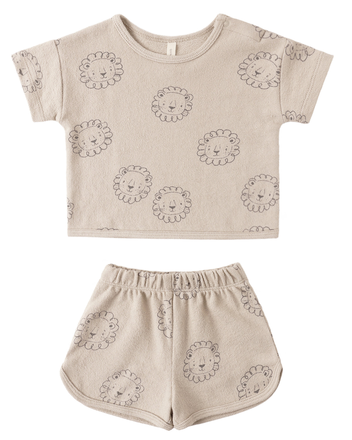 Quincy Mae Boxy Tee + Shorts Set / Lion