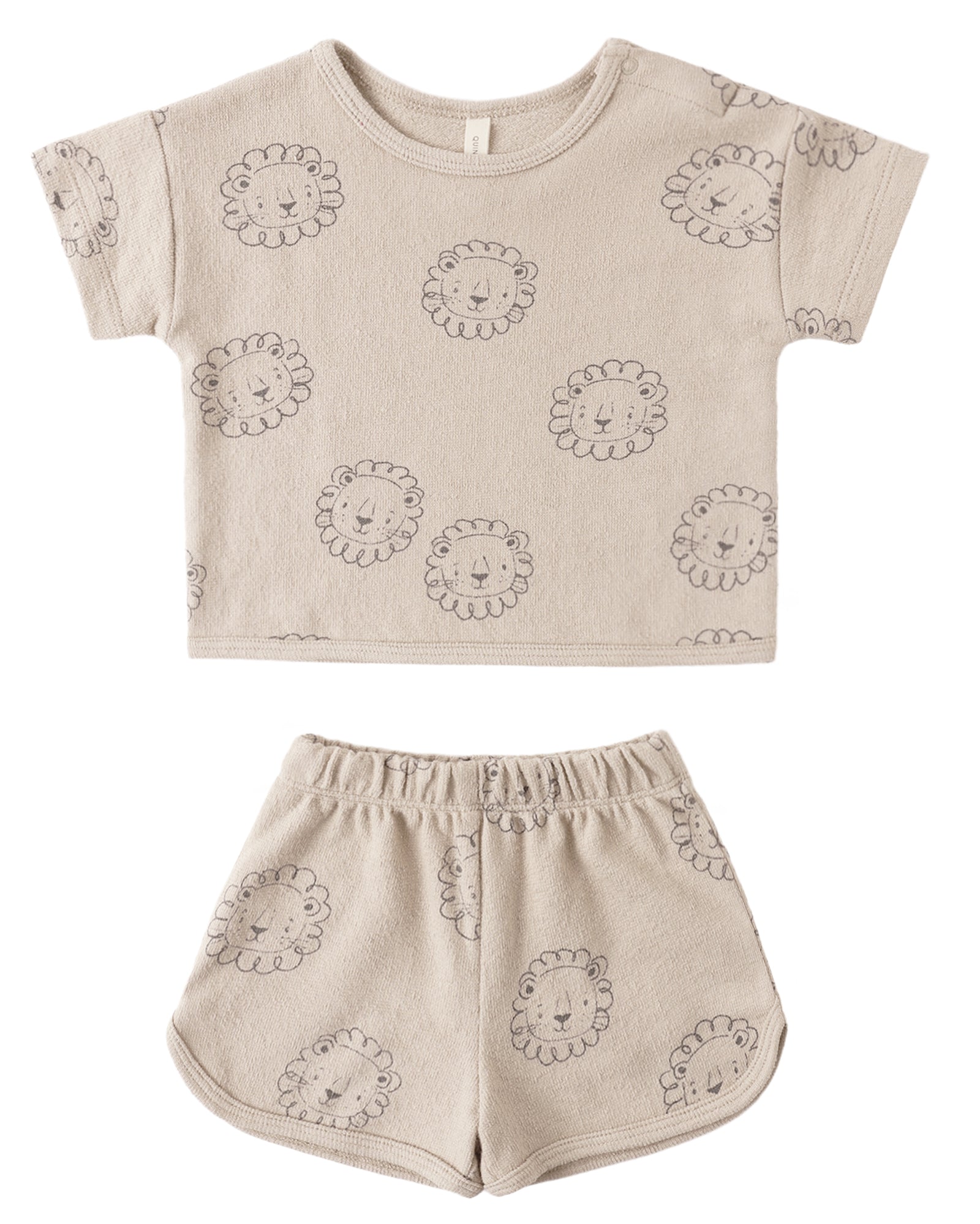 Quincy Mae Boxy Tee + Shorts Set / Lion