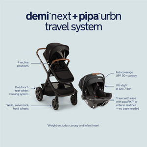 Nuna Demi Next + PIPA URBN Travel System - Caviar