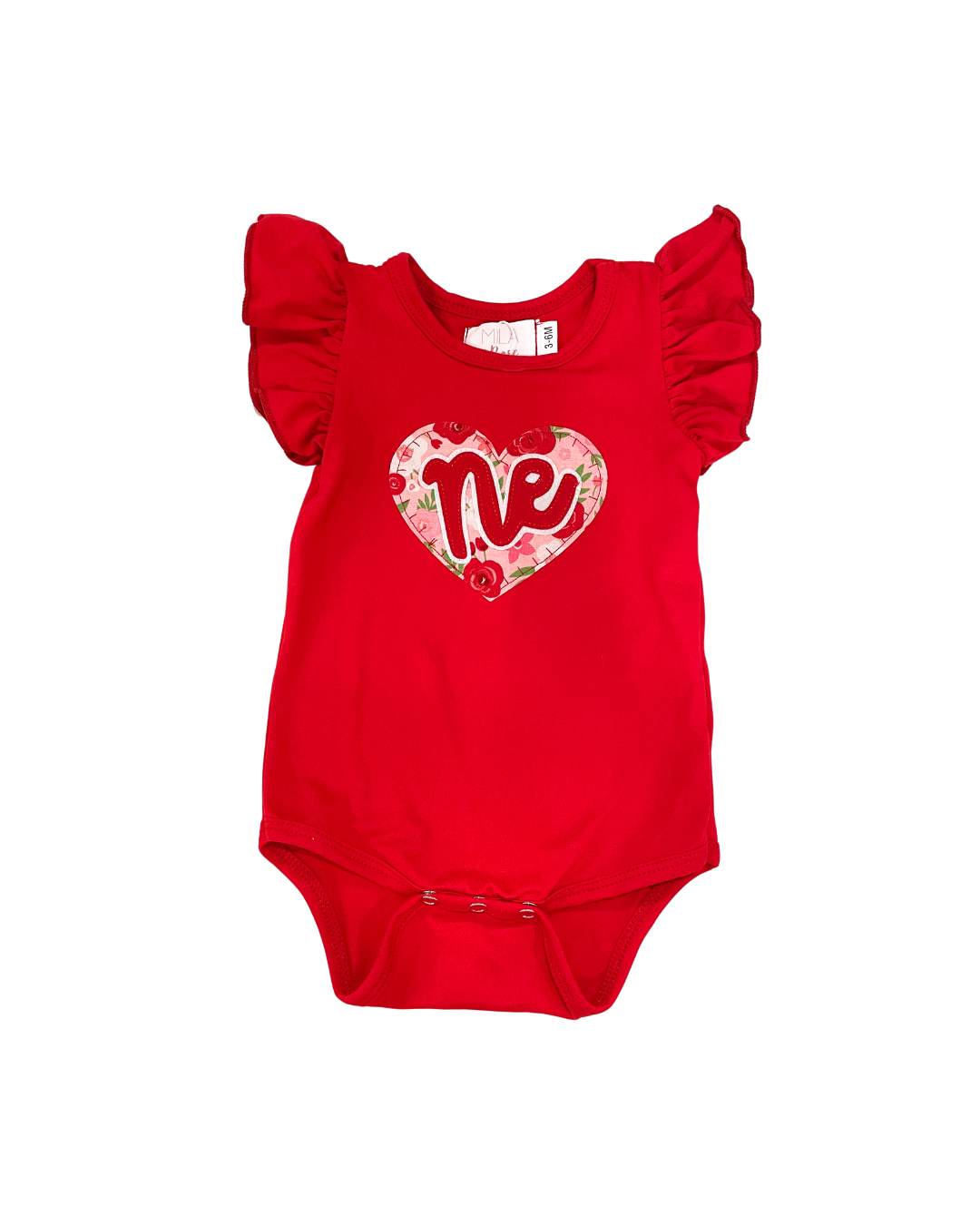 Pink Floral Flutter Sleeve Onesie