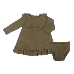 Sally Long Sleeve Dress & Bloomer Set / Sage Green