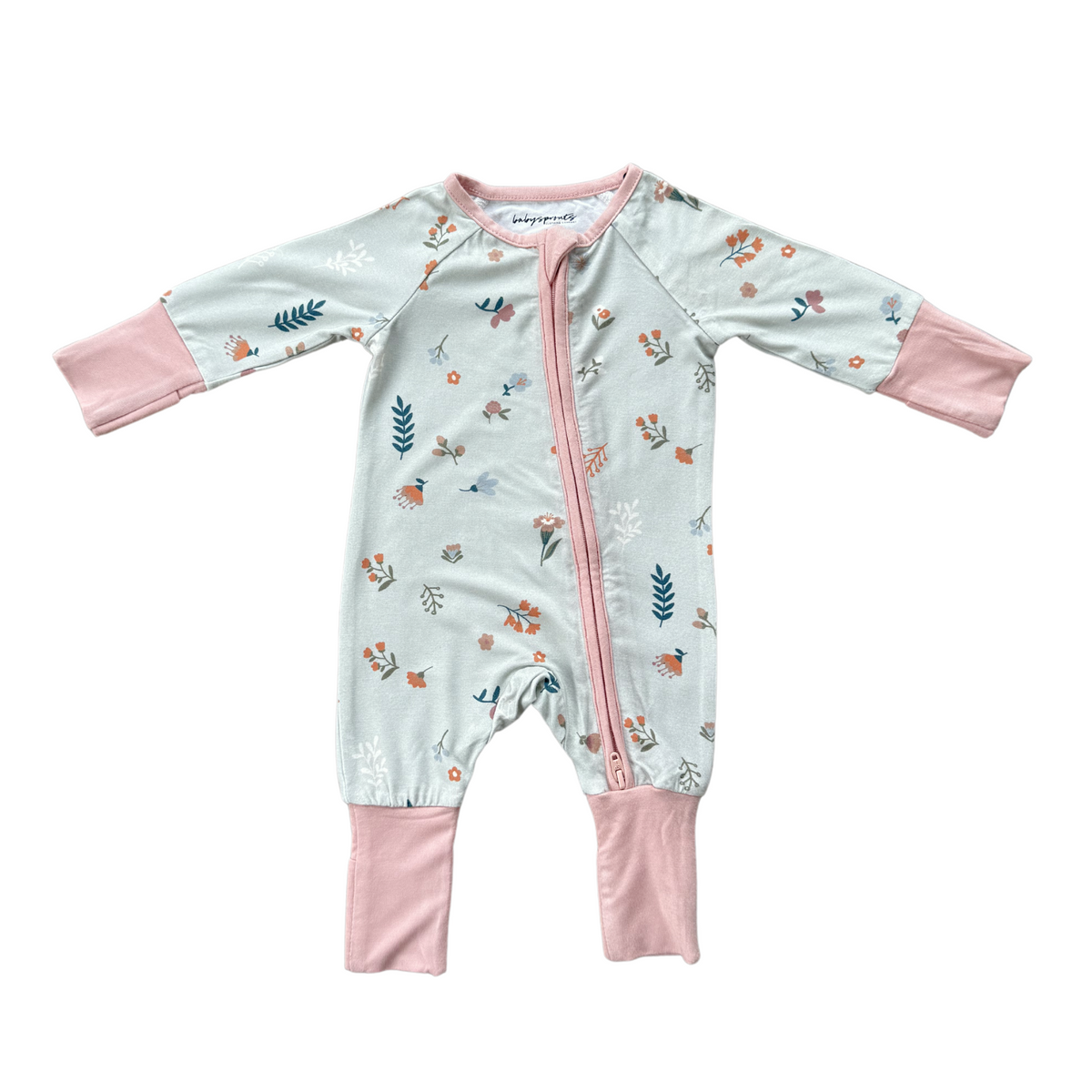 Babysprouts Zip Romper / Botanical