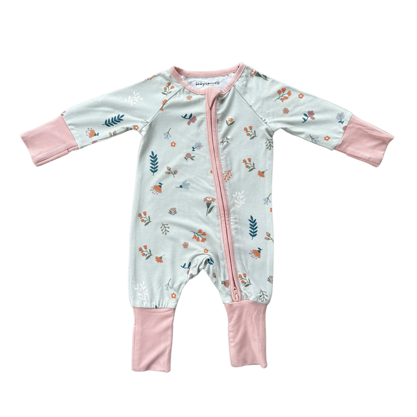 Babysprouts Zip Romper / Botanical