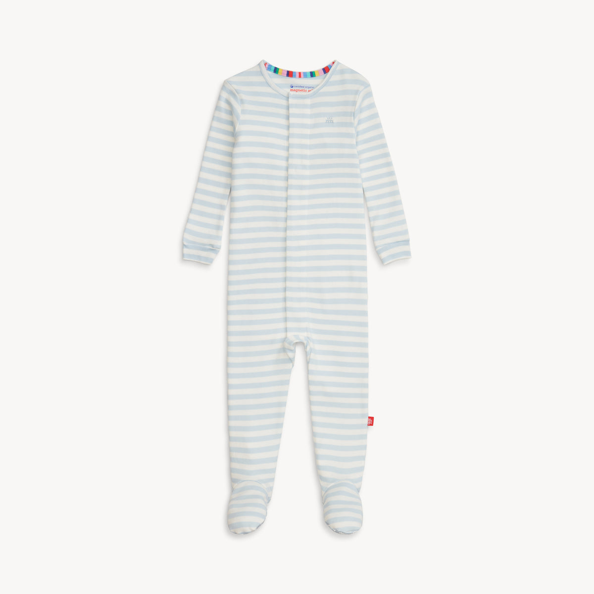 Magnetic Me Magnetic Organic Cotton Footie / Blue Stripe