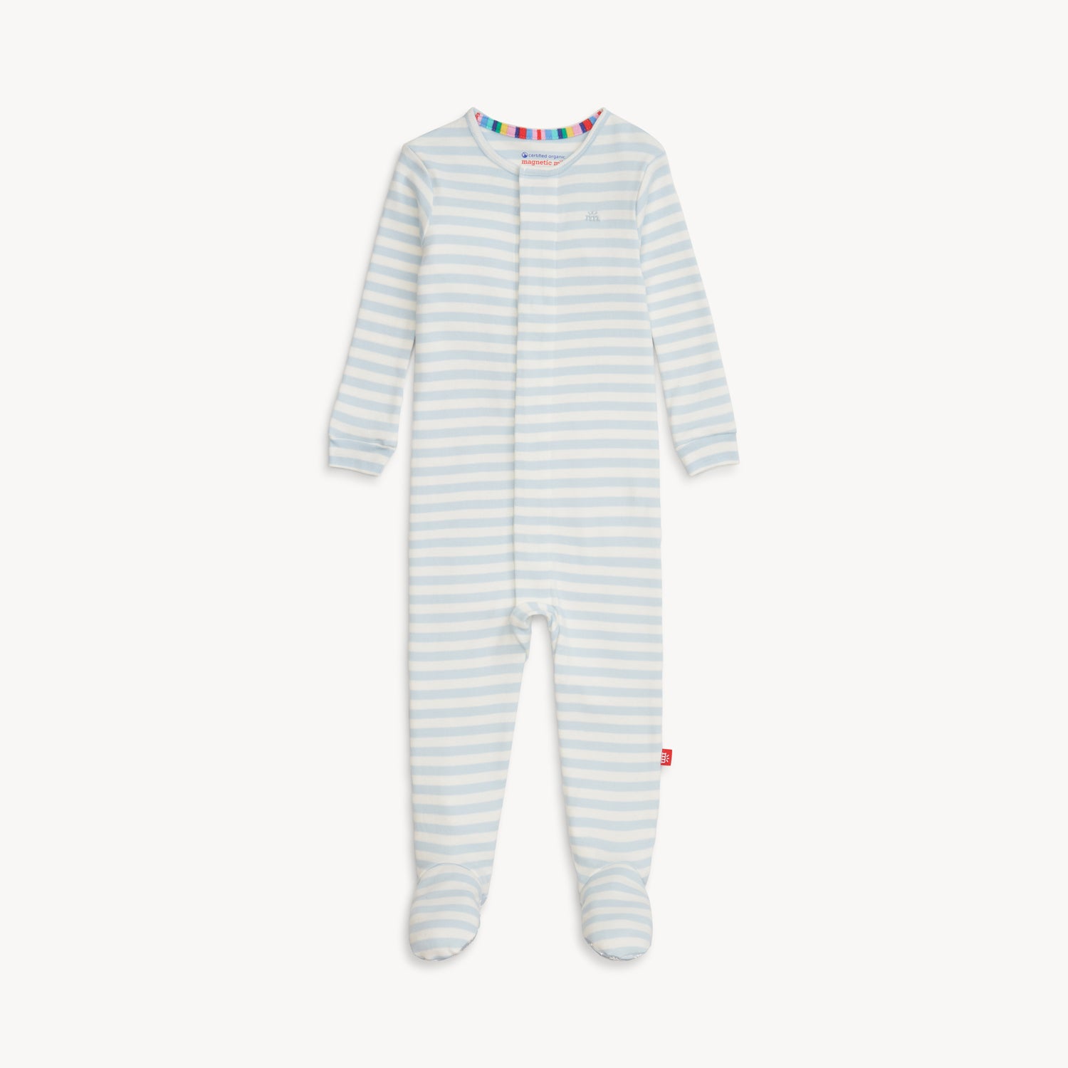 Magnetic Me Magnetic Organic Cotton Footie / Blue Stripe