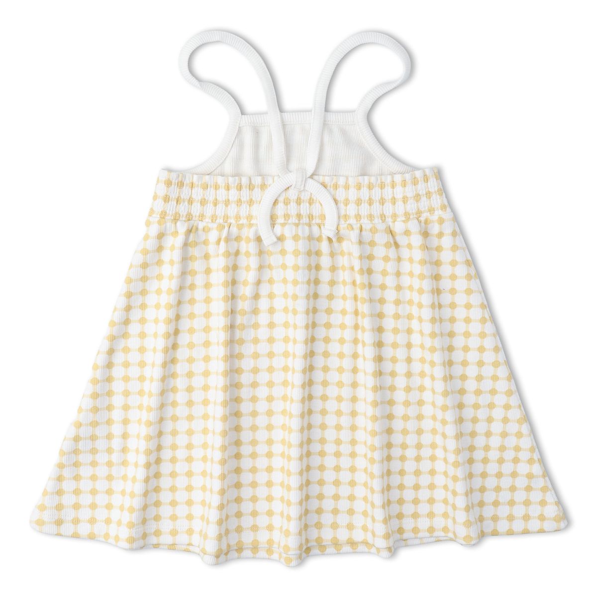 Organic Tie-Back Strap Dress with Bloomers / Dotty Gingham