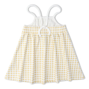 Organic Tie-Back Strap Dress with Bloomers / Dotty Gingham