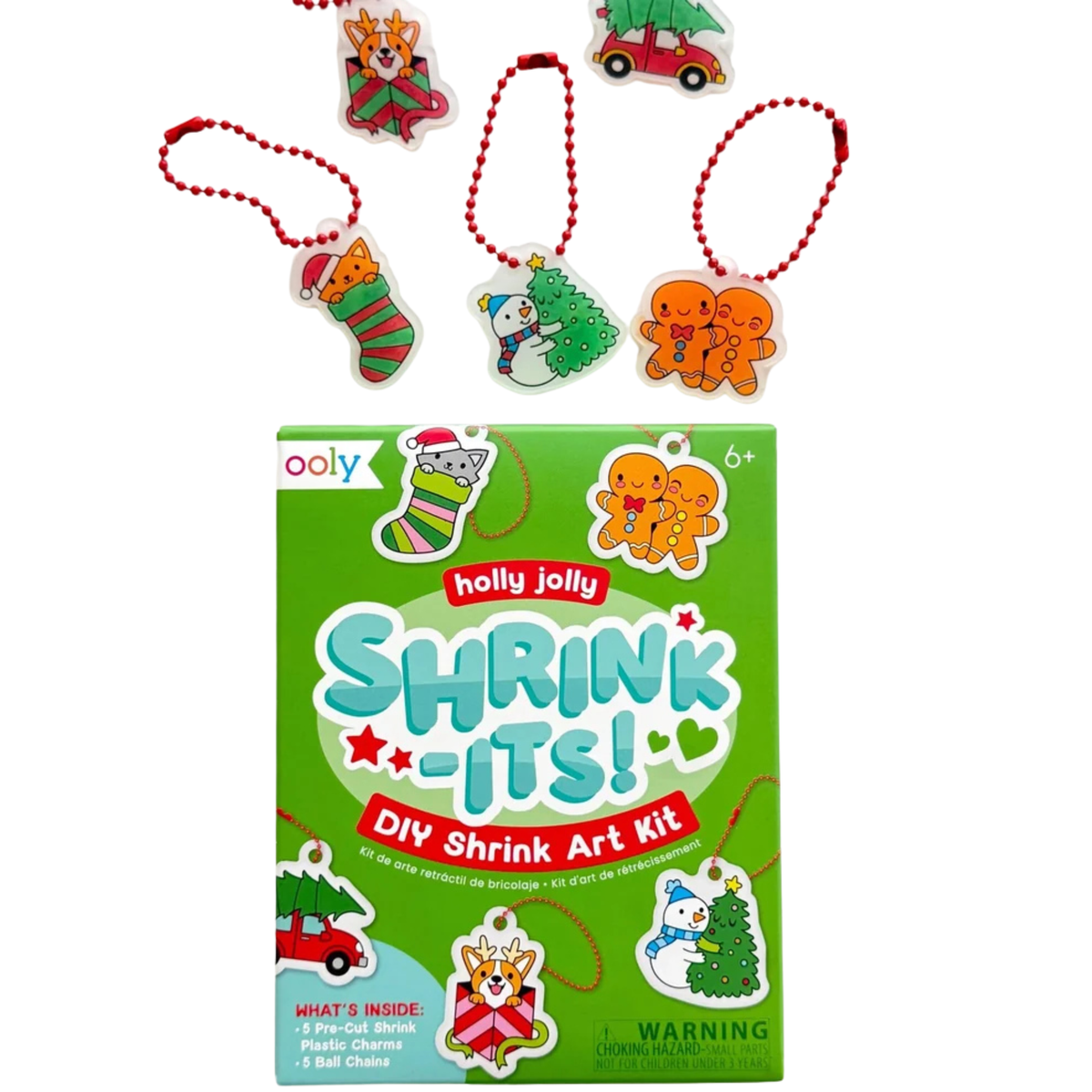 Ooly Mini Shrink-its! DIY Shrink Art Kit - Holly Jolly
