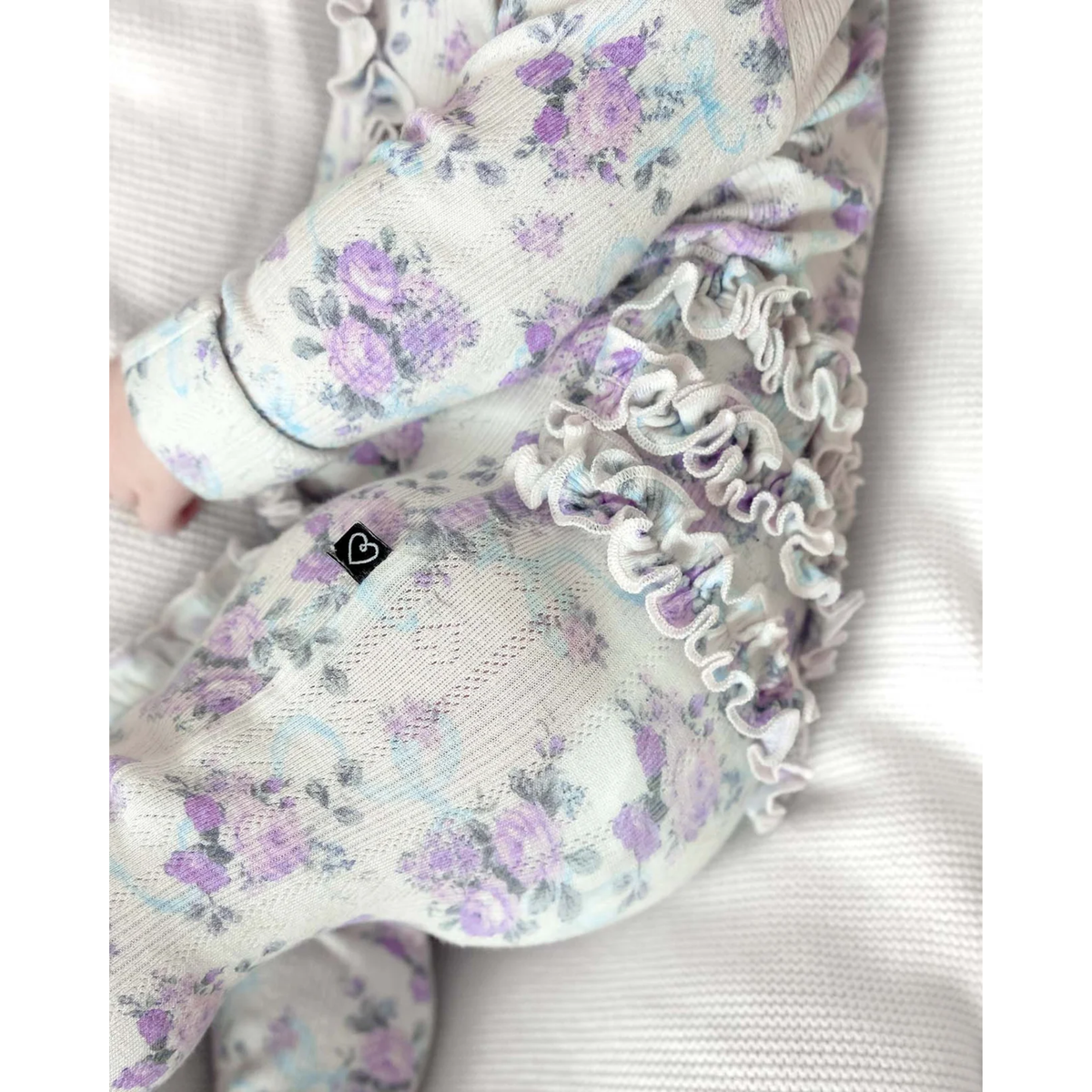 Lev Baby Ruffled Zippered Footie / Etta Floral