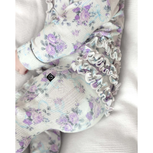 Lev Baby Ruffled Zippered Footie / Etta Floral