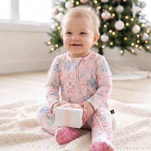 Lev Baby Ruffled Zippered Footie / Mariah Ornaments