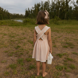 Organic Cross Back Dress / Blush