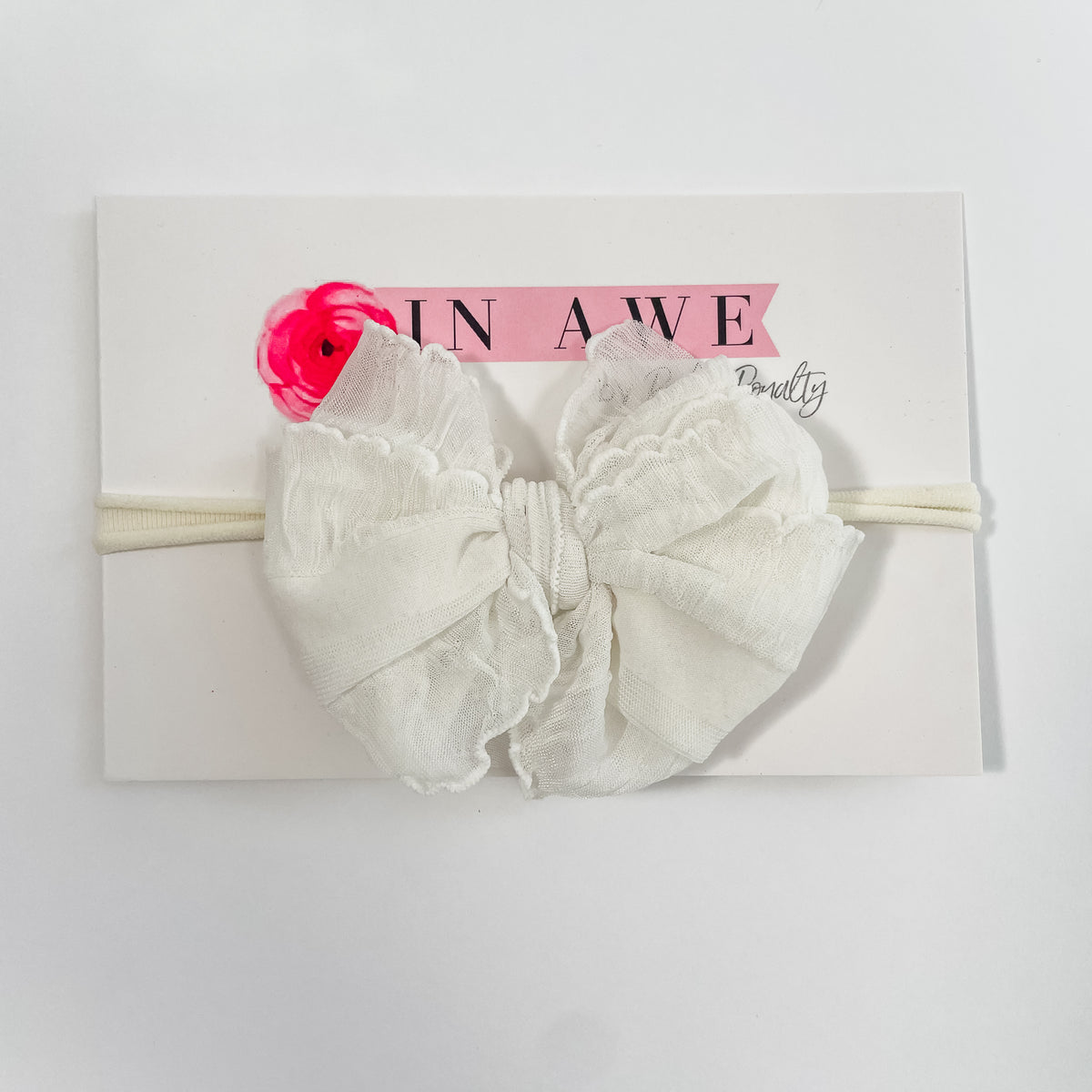 Skinny Mini Ruffle Headband - Ivory