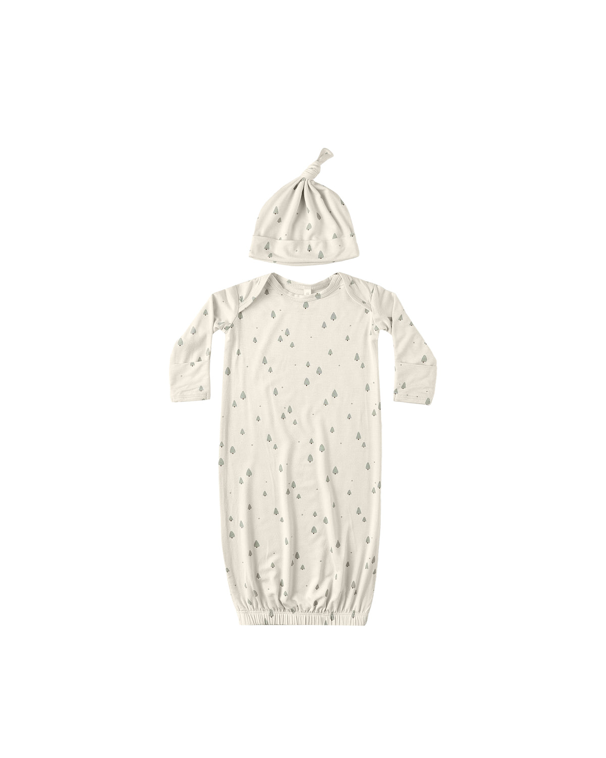 Quincy Mae Baby Gown & Hat Set / Trees