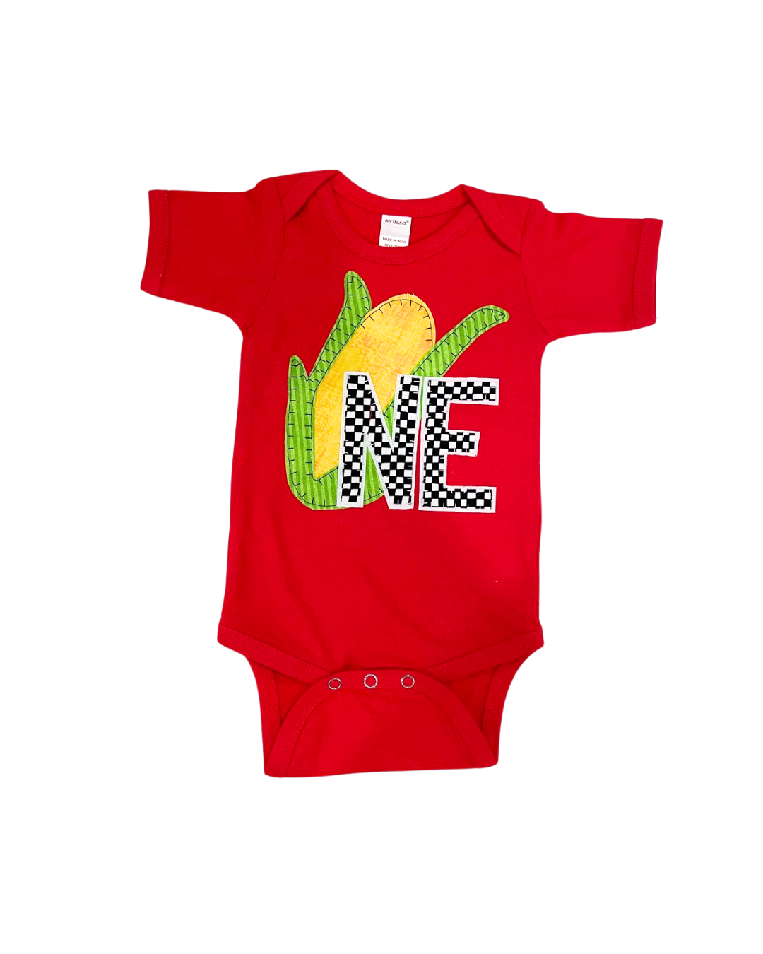 Checkered NE & Corn Onesie