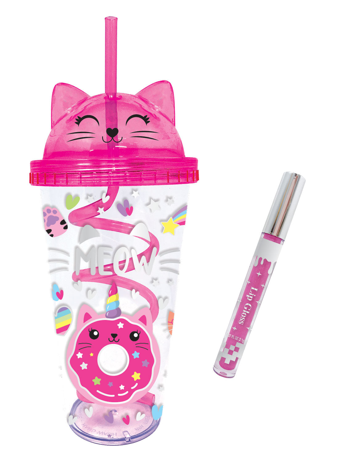 Caticorn Tumbler + Lip Gloss Set