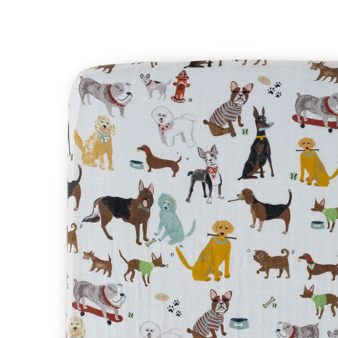 Little Unicorn Cotton Muslin Crib Sheet / Woof