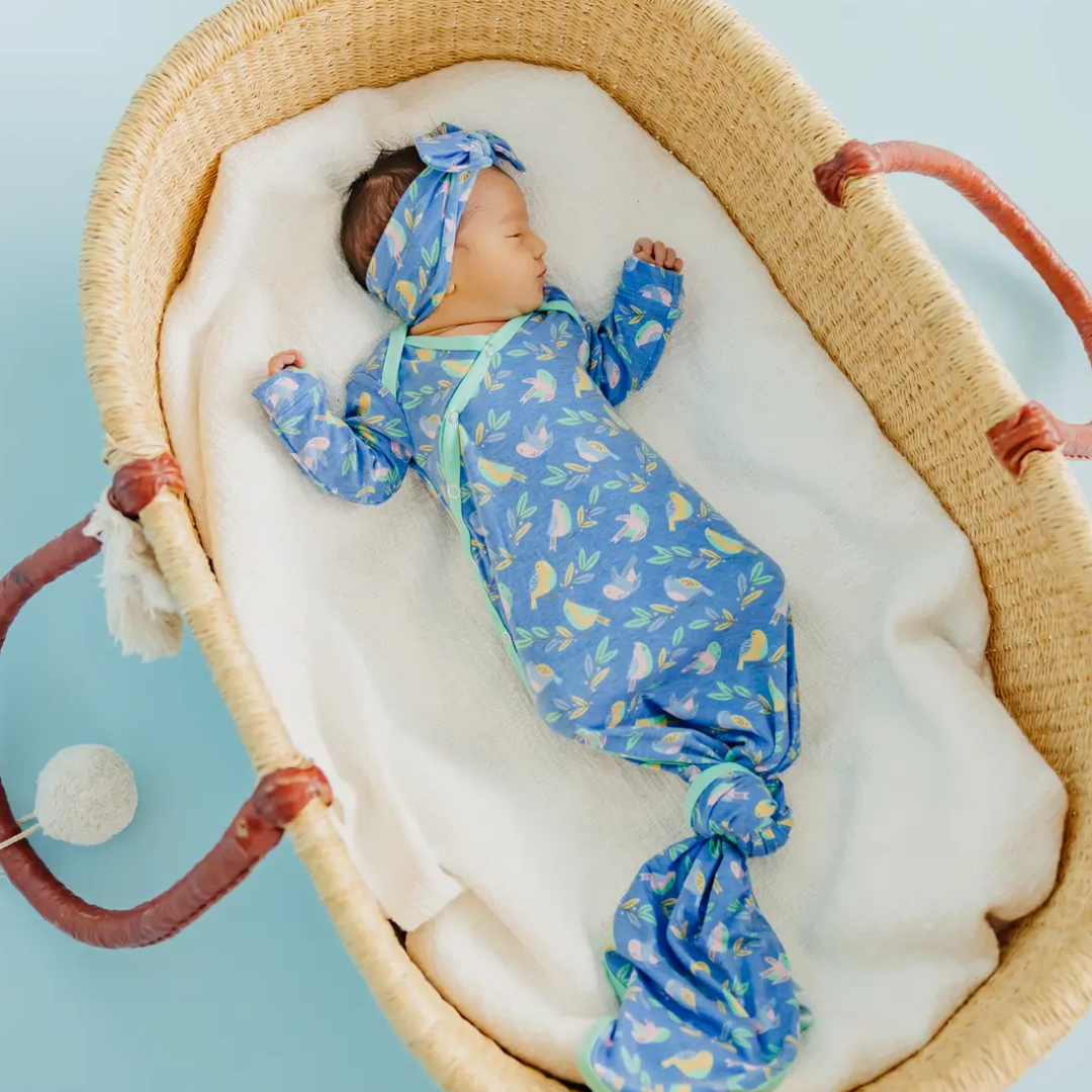 Copper Pearl Newborn Knotted Gown / Birdie