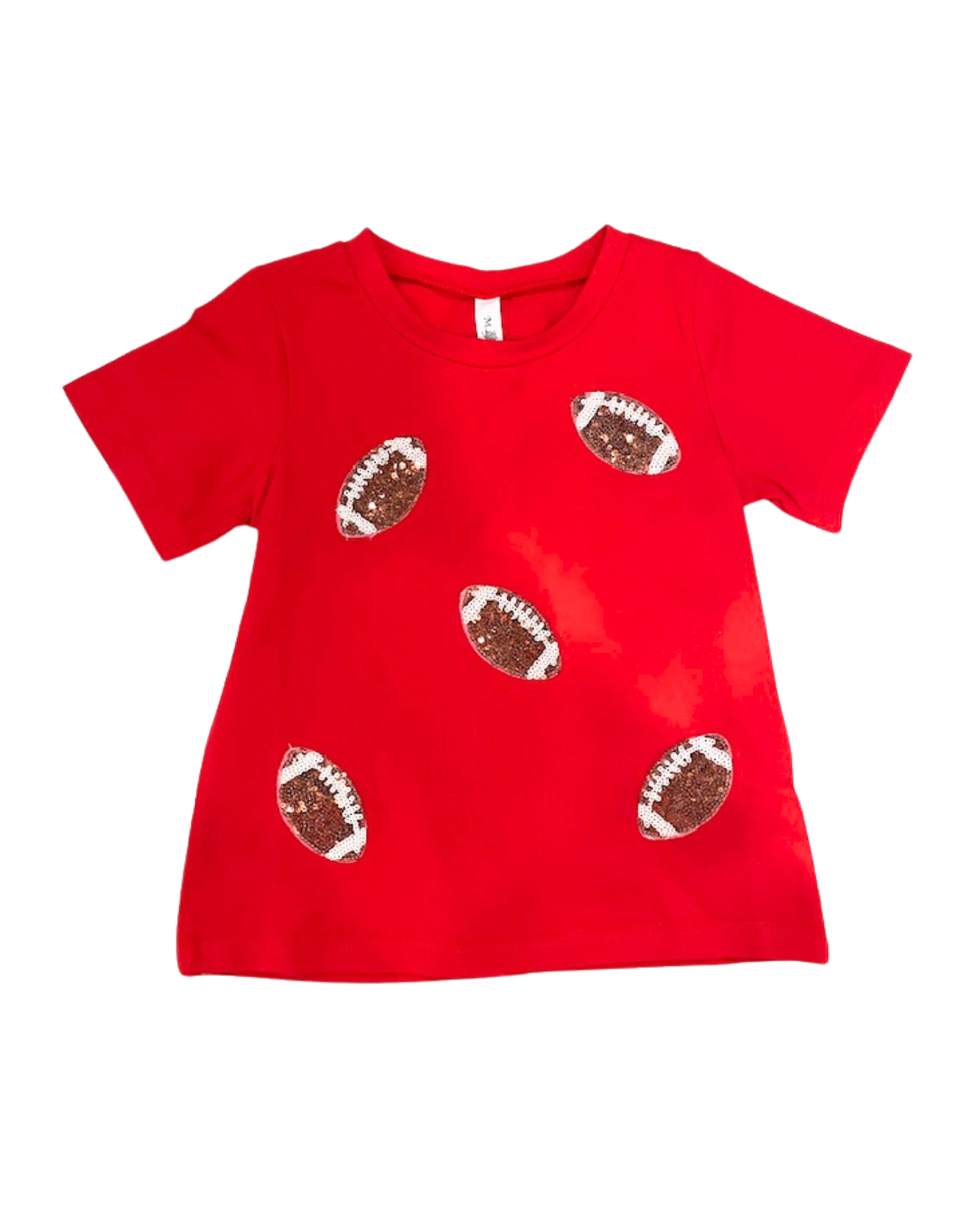Red Sequin Gameday Football Tee