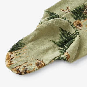 Milkbarn Organic Cotton Zipper Footed Romper / Forest Party