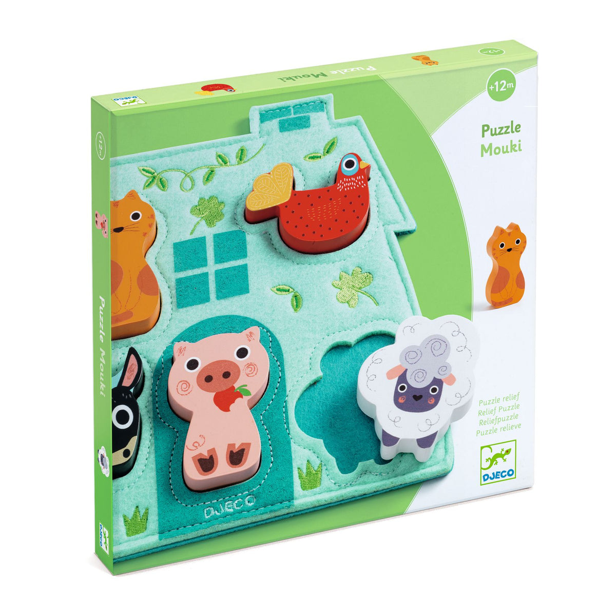 Djeco Wooden/Felt Puzzle - Mouki Farm Friends