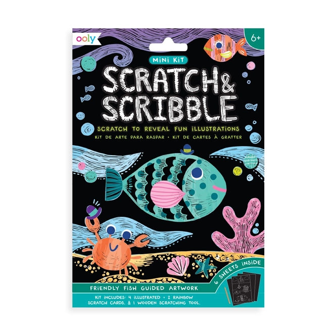 Ooly Mini Scratch & Scribble Art Kit / Friendly Fish