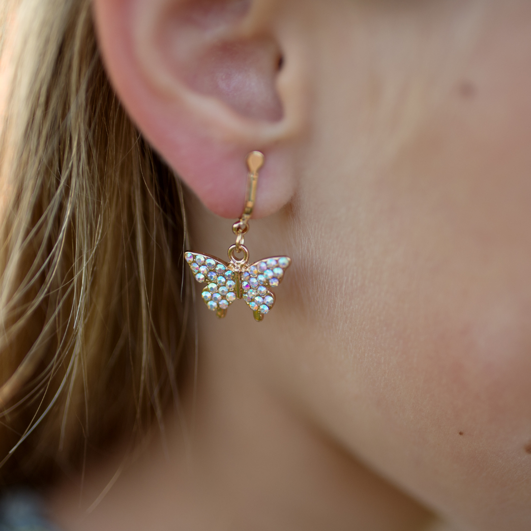 Butterfly Clip On Earrings Set